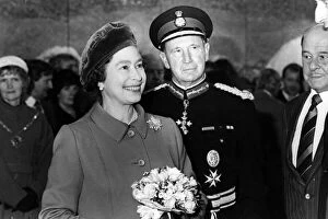 Images Dated 6th November 1981: Queen Elizabeth II with Sir James Steel at the the Gateshead Metro. 6th November 1981