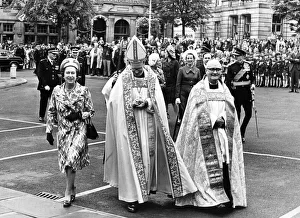 Queen Elizabeth II during a visit to Hexham Abbey 1st July 1974 Queen Elizabeth II during a visit to Hexham Abbey 1st July 1974