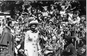 Queen Elizabeth II visits the Aromatic Gardens in St Helens, Merseyside Queen Elizabeth II visits the Aromatic Gardens in St Helens, Merseyside