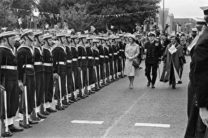 Queen Elizabeth II visits Hartlepool Town Centre during her Silver Jubilee tour