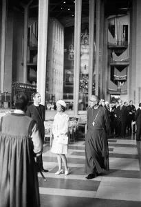 Queen Elizabeth II visits the new Coventry Cathedral. 30th June 1970 Queen Elizabeth II visits the new Coventry Cathedral. 30th June 1970