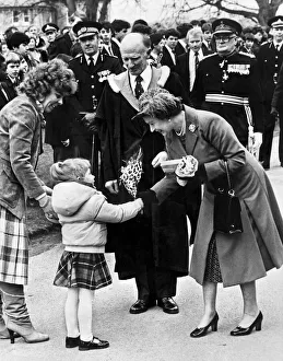 Queen Elizabeth II visits North Wales. Three year old Natalie Davies says " Queen Elizabeth II visits North Wales. Three year old Natalie Davies says "