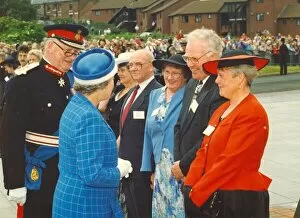 Images Dated 27th June 1993: Queen Elizabeth II visits the town of Bedlington in Northumberland - The Queen meeting