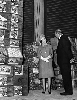 Queen Elizabeth II visits the Wholesale Fruit Centre, Bessemer Road, Cardiff Queen Elizabeth II visits the Wholesale Fruit Centre, Bessemer Road, Cardiff