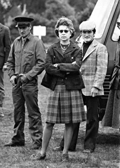 Queen Elizabeth II watches the action at the Windsor Horse Show. Circa June 1976