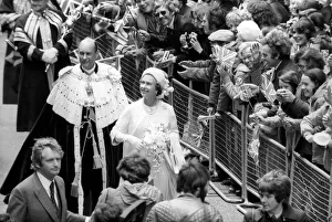 Queen Elizabeth II waving at the crowd during their Silver Jubilee celebrations Queen Elizabeth II waving at the crowd during their Silver Jubilee celebrations