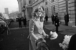 Images Dated 21st April 1986: Queen Elizabeth IIs 60th Birthday. Pictured, Sarah Ferguson outside Buckingham