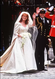 Queen Elizabeth IIs son, Prince Andrew, marries Sarah Ferguson at Westminster Abbey