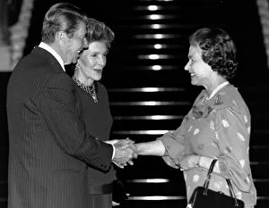 Queen Elizabeth June 1988 with American President Ronald Regan on State Visit to Britain