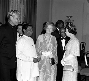 Queen Elizabeth and Margaret Thatcher in Zambia on an official visit. August 1979 Queen Elizabeth and Margaret Thatcher in Zambia on an official visit. August 1979