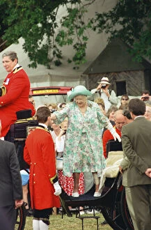 Images Dated 26th July 1995: Queen Elizabeth The Queen Mother at Sandringham Flower Show, Norfolk. 26th July 1995