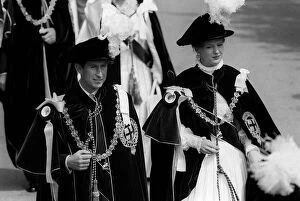 Queen Margrethe of Denmark and Prince Charles during the Royal Garter ceremony MSI