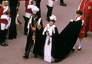 Queen Mother in garter procession at Windsor June 1982 Queen Mother in garter procession at Windsor June 1982