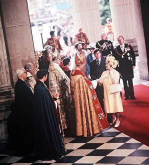 Queen Mother and Prince Andrew at Silver Jubilee Day 1977 with Archbishop of Queen Mother and Prince Andrew at Silver Jubilee Day 1977 with Archbishop of