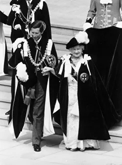 Queen Mother with Prince Charles at Order of the Garter ceremony June 1986 Queen Mother with Prince Charles at Order of the Garter ceremony June 1986