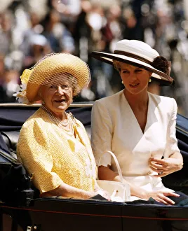 Queen Mother with Princess Diana at Trooping the Colour ceremony in London Queen Mother with Princess Diana at Trooping the Colour ceremony in London