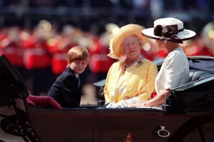 Queen Mother with Princess Diana at Trooping the Colour ceremony in London Queen Mother with Princess Diana at Trooping the Colour ceremony in London