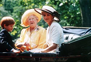 Queen Mother with Princess Diana at Trooping the Colour ceremony inLondon Queen Mother with Princess Diana at Trooping the Colour ceremony inLondon