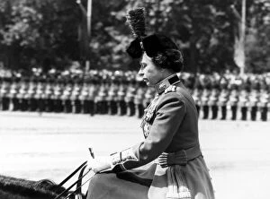 Images Dated 12th June 1982: The Queen observes a minutes silence - which she ordered - for the Falklands Task