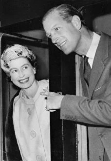 Prince Philip Gallery: The Queen and Prince Philip on board the Royal Train. 15th October 1960
