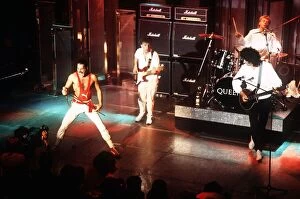 Queen the rock band at the Montreaux pop festival Dbase msi 1980s