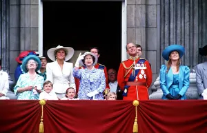 The Queen with royal family on balcolny for trooping of the colour ceremony June The Queen with royal family on balcolny for trooping of the colour ceremony June