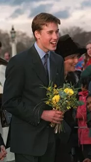 Images Dated 20th November 1997: Queens Golden Wedding celebrations November 1997 Prince William holds bunch yellow