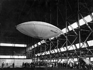 Images Dated 17th April 1975: Very quietly, the the worlds first flying Saucer - or Skyship as its designers