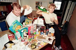 Images Dated 17th October 1997: Radio WM presenters Tony Wadsworth and Julie Mayer pictured with some rubbish