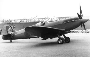 An RAF Spitfire fighter plane after being refurbished by British Aerospace apprentices An RAF Spitfire fighter plane after being refurbished by British Aerospace apprentices