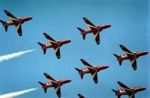 Images Dated 5th August 1995: The RAFs Red Arrows display team perform in their BAE Hawk aircraft at