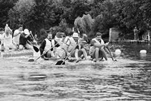 Images Dated 1st June 1985: Raft Races on the River Thames, London, June 1985
