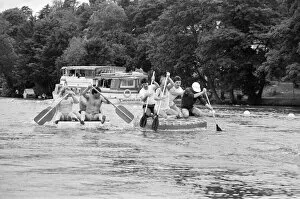 Images Dated 1st June 1985: Raft Races on the River Thames, London, June 1985