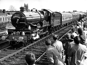 Railway enthusiasts crowd the platform at Leamington station to witness the passsing of Railway enthusiasts crowd the platform at Leamington station to witness the passsing of