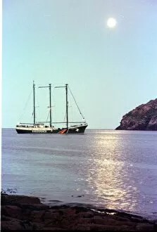 Images Dated 1st August 1999: Rainbow Warrior Ship August 1999 in St Kilda Island Bay Outer Hebrides