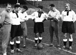 Rangers FC 1936 training Ibrox Park Rangers players meet German players Glasgow Rangers FC 1936 training Ibrox Park Rangers players meet German players Glasgow