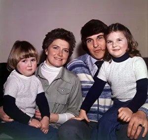 Images Dated 1st April 1978: Rangers and Scotland footballer Tom Forsyth at home with his wife Linda and children