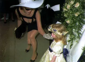 Raquel Welch Actress at Son's wedding putting Dummy into Bridesmaid's mouth Raquel Welch Actress at Son's wedding putting Dummy into Bridesmaid's mouth