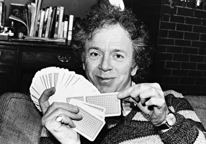 Ray Brooks April 1987 Actor at his home in Kew playing cards Ray Brooks April 1987 Actor at his home in Kew playing cards