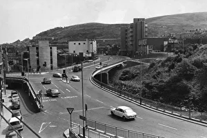 The recently completed Rhondda Road bridge and juction, over the River Taff at Pontypridd The recently completed Rhondda Road bridge and juction, over the River Taff at Pontypridd