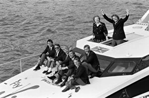 Images Dated 3rd July 1986: Record-breaking ocean racer Richard Branson powers his £1