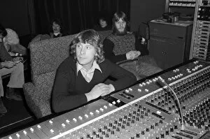 Images Dated 30th January 1976: Record producer Mickey Most in Willesden studio, North West London working with Hot