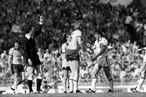 Referee George Courtney books Willie Young in FA Cup Final 1980 Referee George Courtney books Willie Young in FA Cup Final 1980