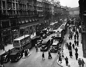 Regent Street, London, at Christmas time, circa December 1955 Regent Street, London, at Christmas time, circa December 1955