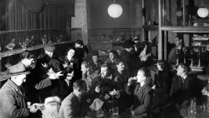 Regulars at the Burgoyne Hotel, Sheffield, indulge in their two favorite pastimes Regulars at the Burgoyne Hotel, Sheffield, indulge in their two favorite pastimes