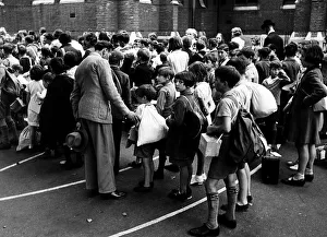 Rehearsal of evacuation at St Michaels School London 1939 WW2 Rehearsal of evacuation at St Michaels School London 1939 WW2