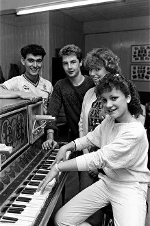 Images Dated 30th September 1985: Rehearsing for a special production are Joanne Wilkinson at the piano with (from left