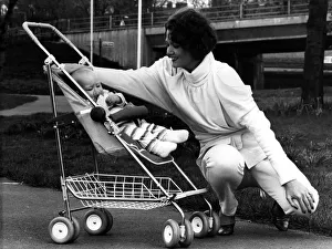 Rena pictured in a 1984-style jump suit and baby Thea relaxes in the new McLaren Dreamer Rena pictured in a 1984-style jump suit and baby Thea relaxes in the new McLaren Dreamer