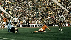 Rep of Holland tries a shot at goal during the 1974 World Cup Final