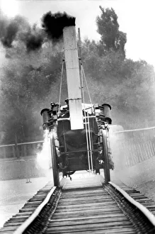 The replica of George Stephenson's Rocket in action on 5th Spetember 1981 The replica of George Stephenson's Rocket in action on 5th Spetember 1981
